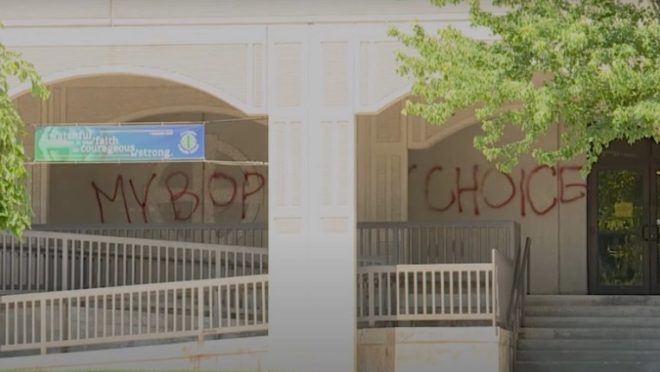 kansas-church-vandalized-with-abortionist-graffiti